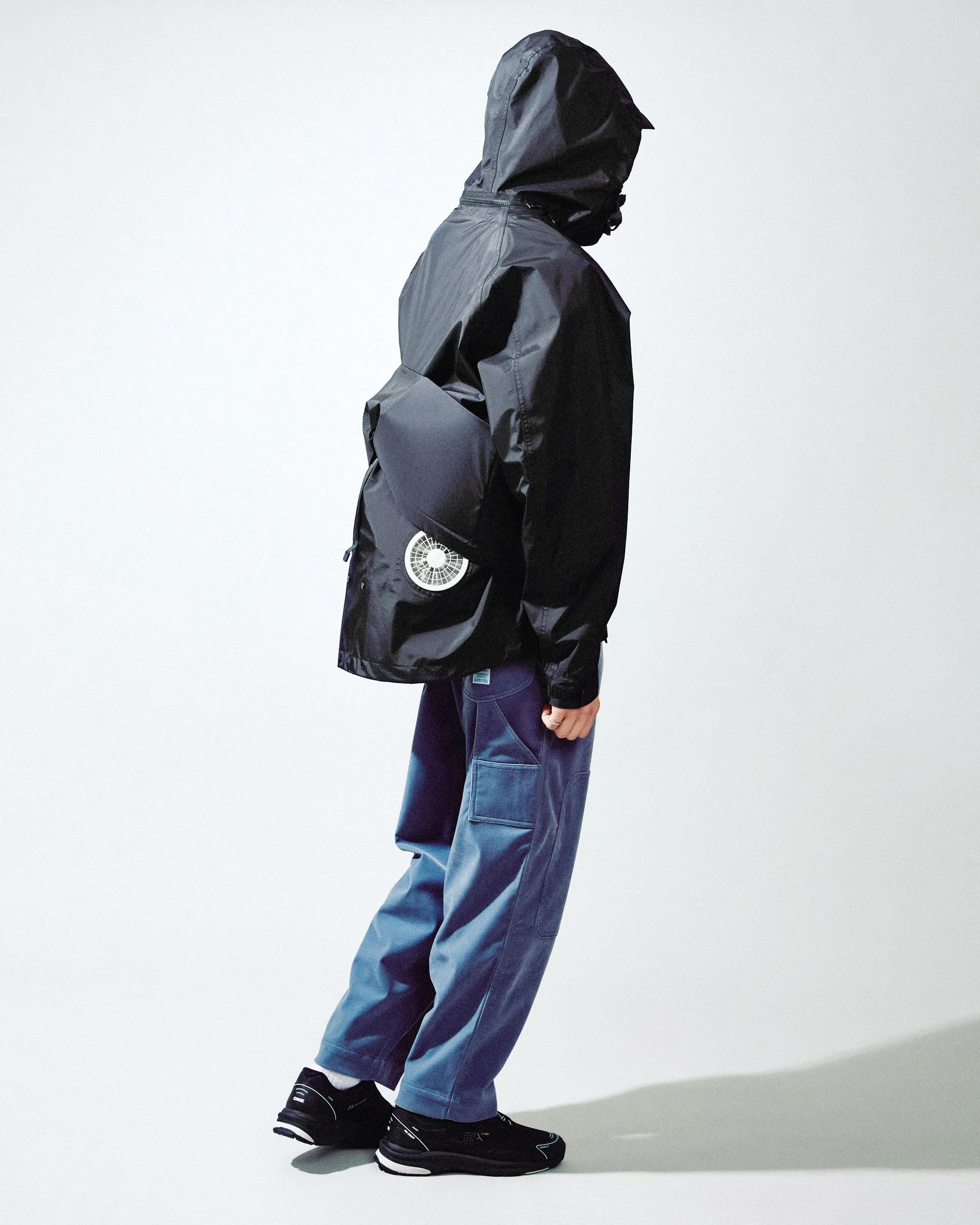Air Circulation System Rain Jacket Off Black