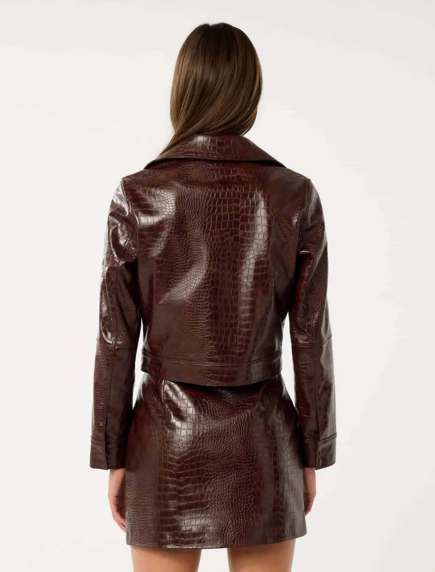 Aurelia Croc Faux Leather Jacket