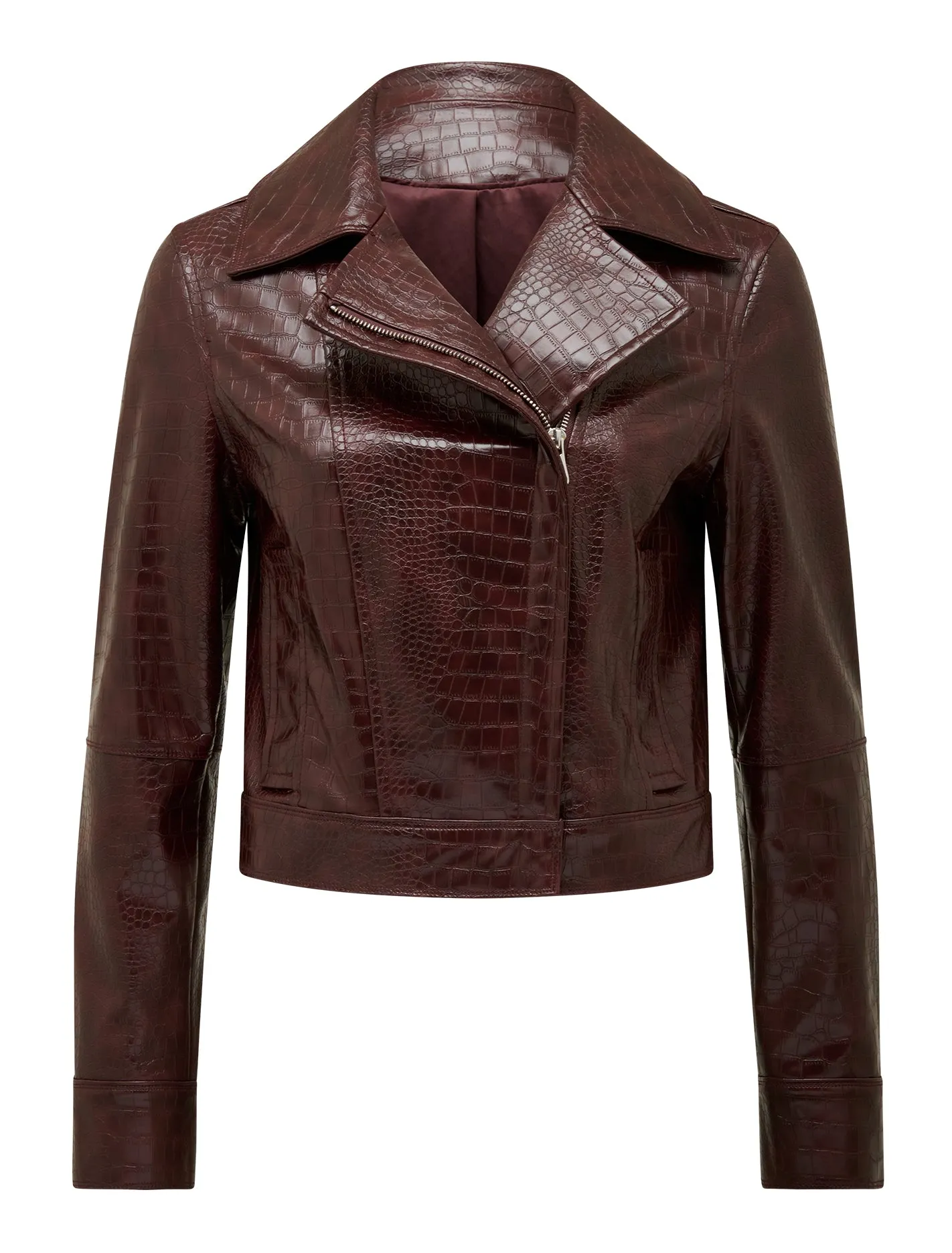 Aurelia Croc Faux Leather Jacket