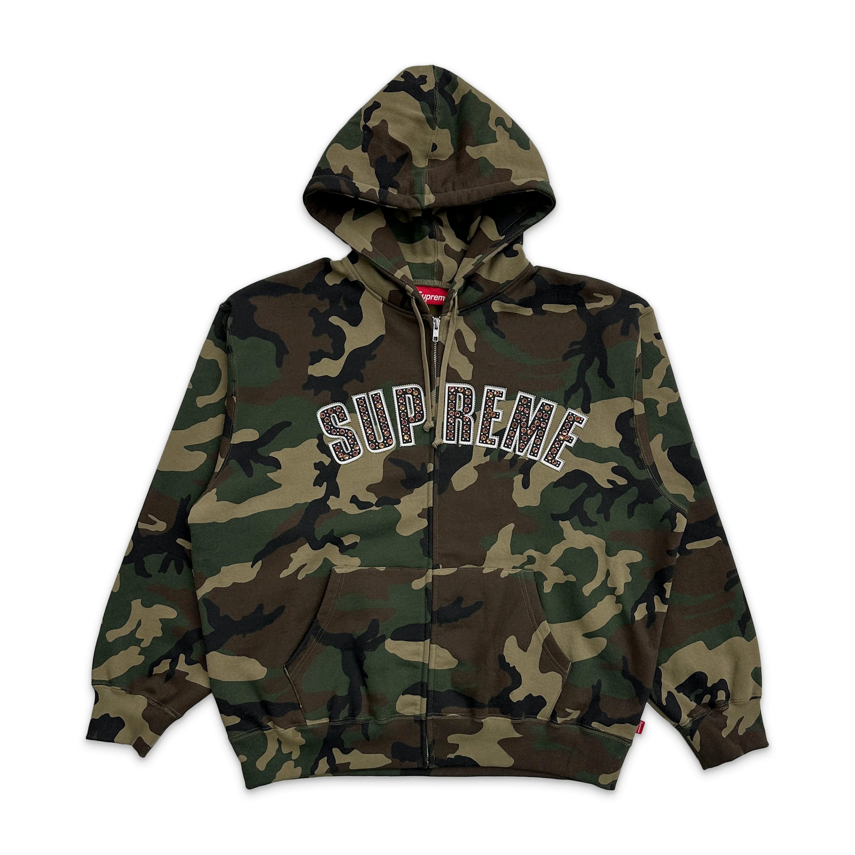 B.B Simons Zip Up Hooded Sweatshirt Woodland Camo