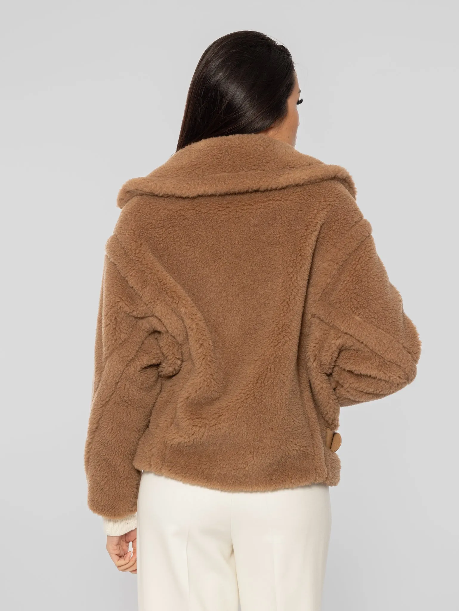 Biker in Teddy Fabric Vanadium Camel