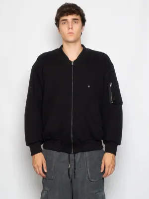 Black doubled fleece bomber jacket
