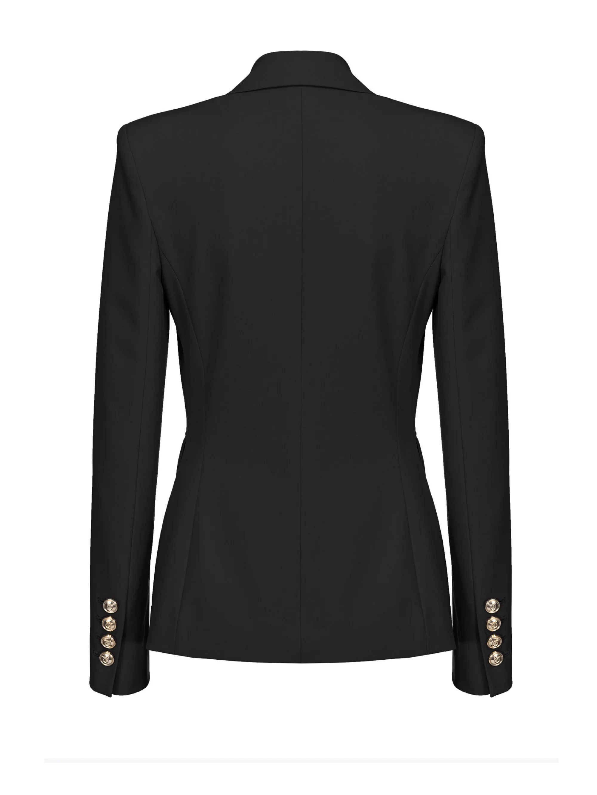 Black Fitted Single-Breasted Blazer