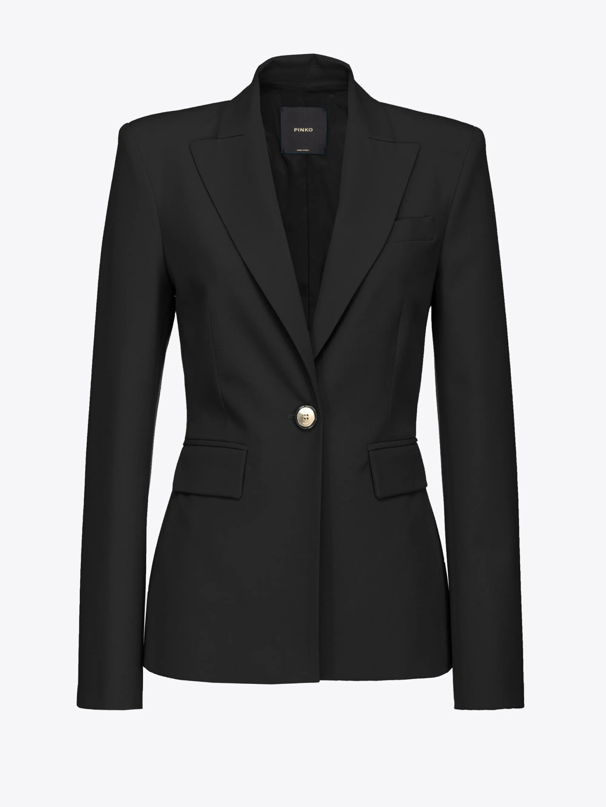 Black Fitted Single-Breasted Blazer