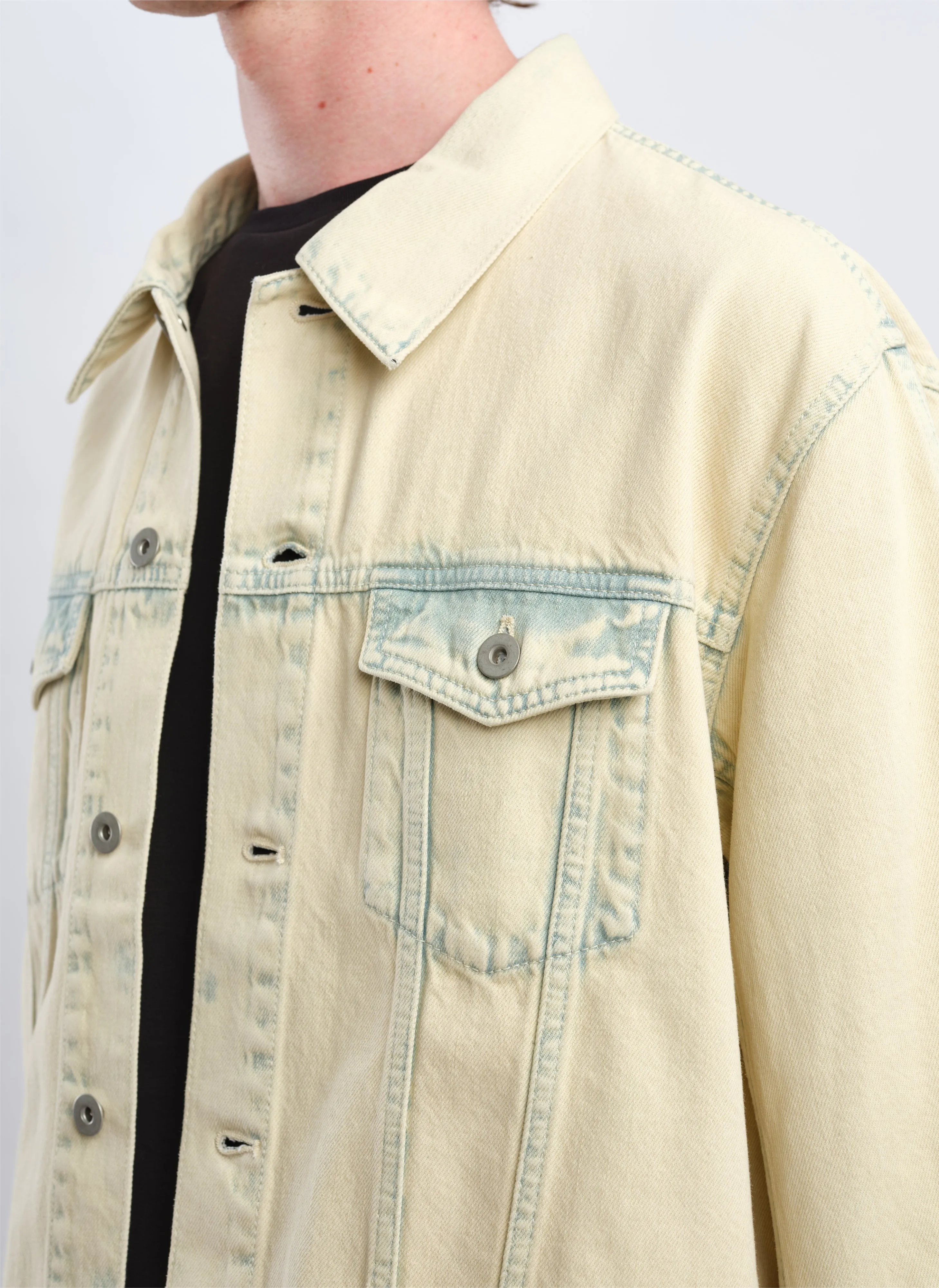 Bleached Wash Cotton Denim Type3 Trucker Jacket