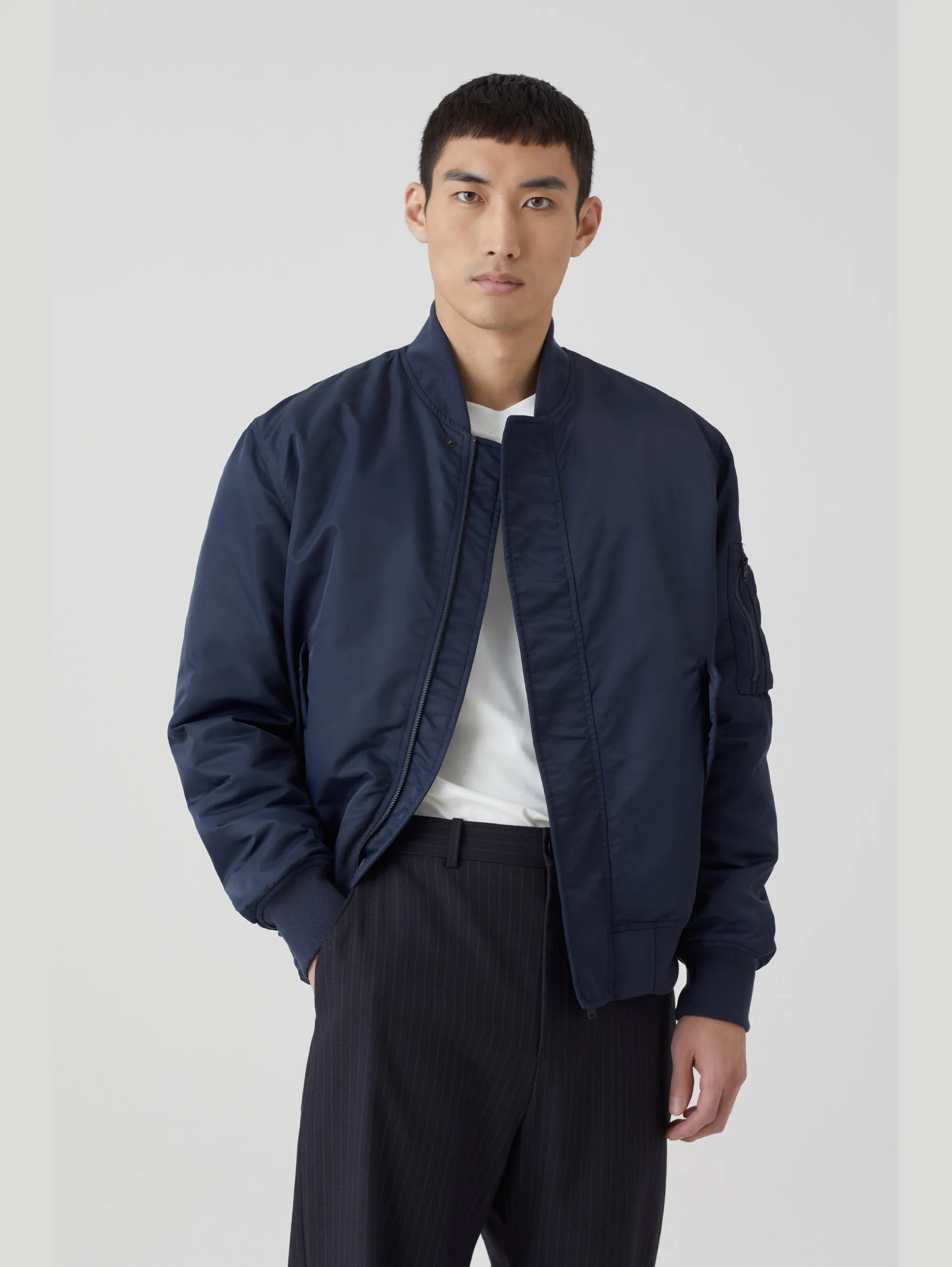 Blue Japanese Nylon Bomber