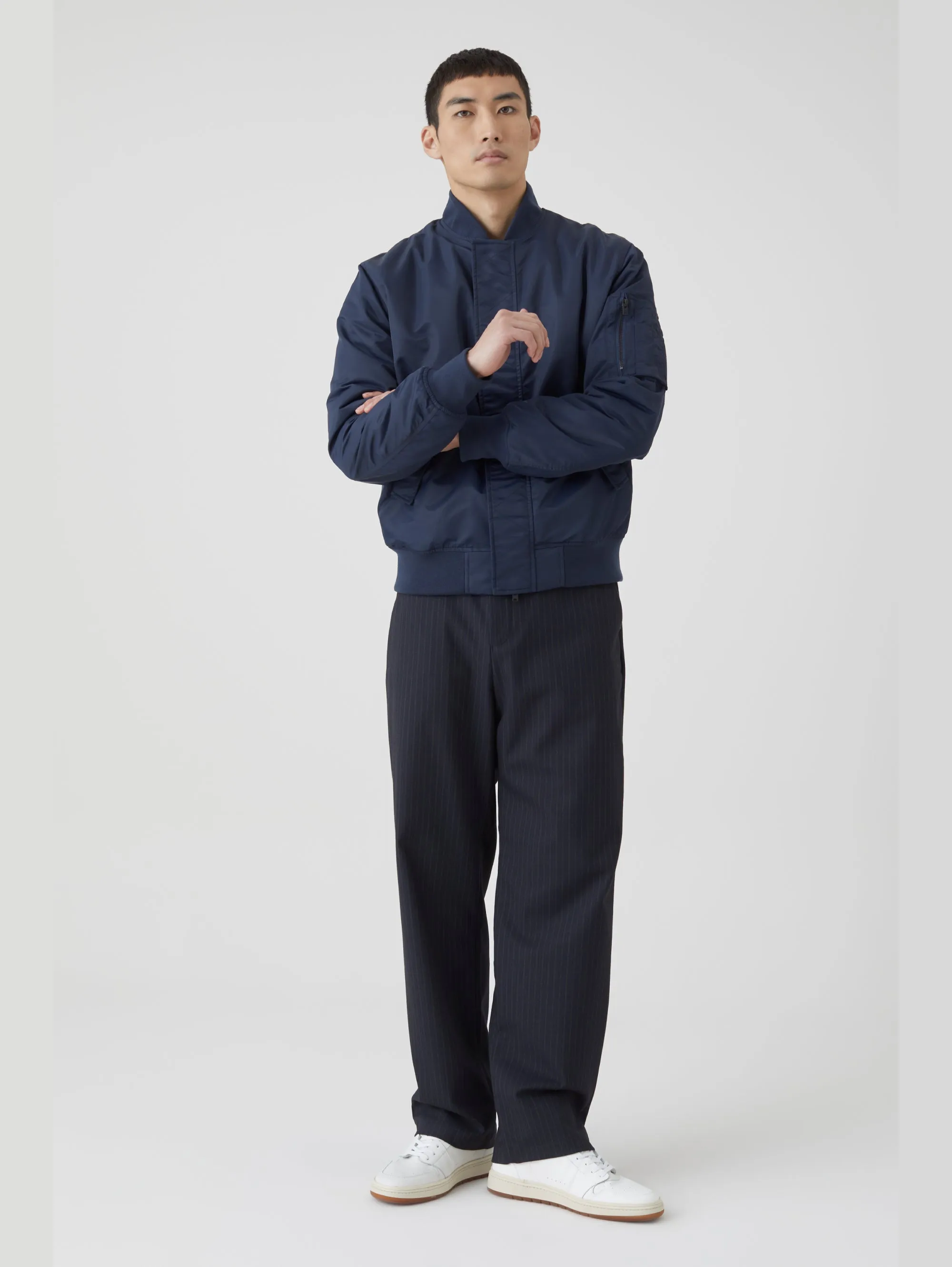 Blue Japanese Nylon Bomber