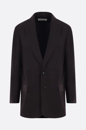 Blunt single-breasted jacket in linen and wool