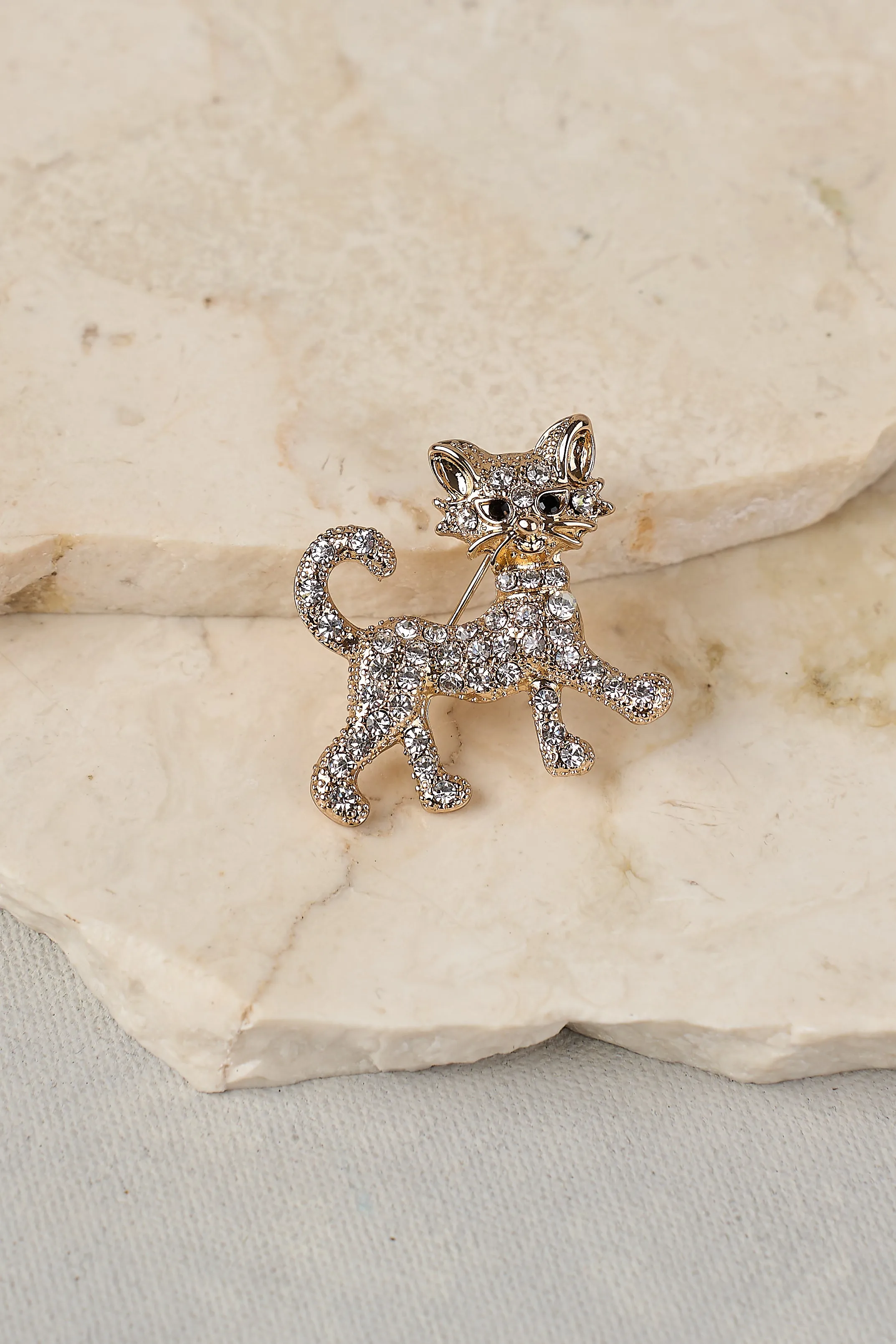 Cat Brooch - Gold