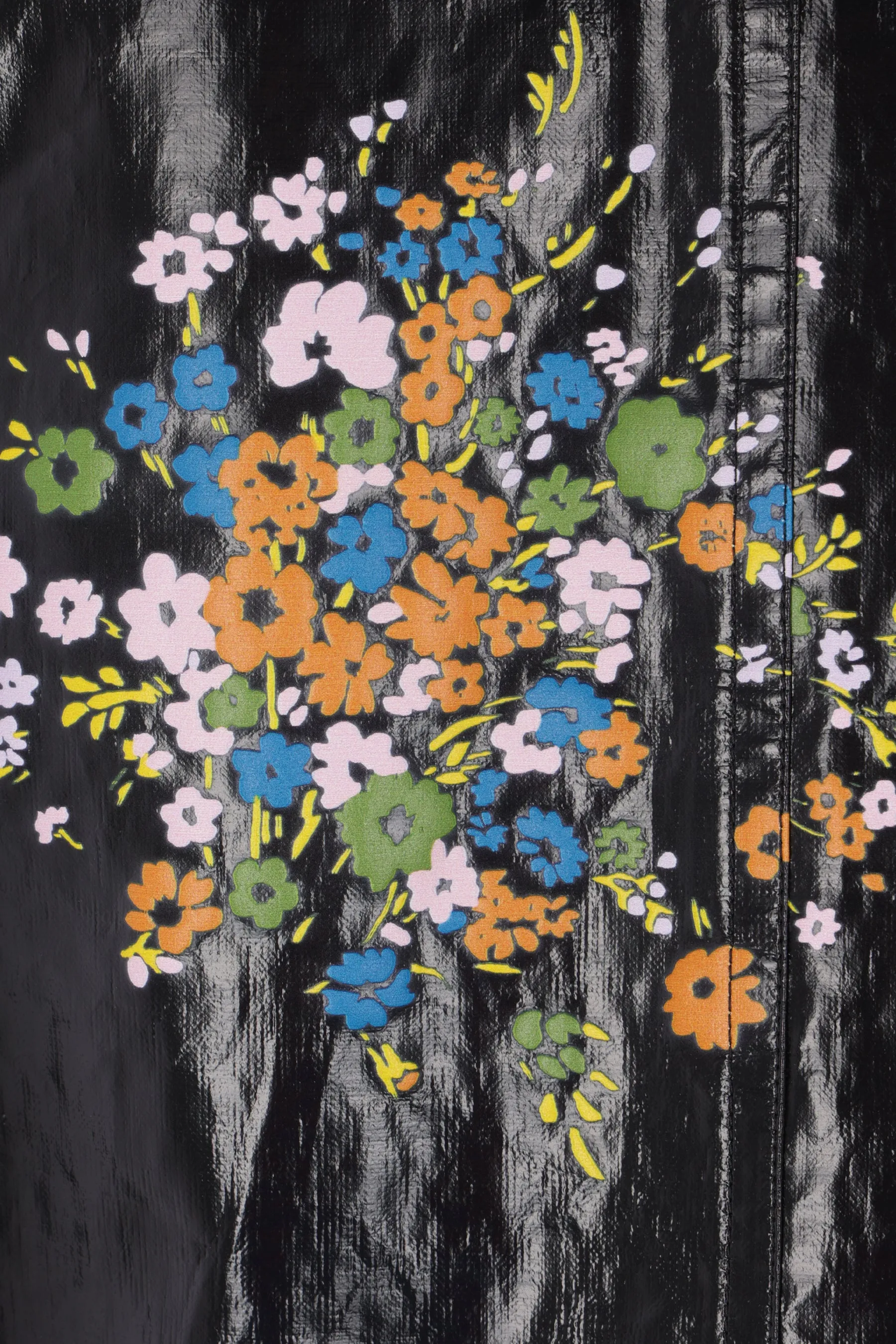 coated linen jacket with floral print