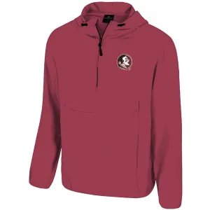 Colosseum Men's Seminole Logo Anorak Windbreaker Jacket - Garnet