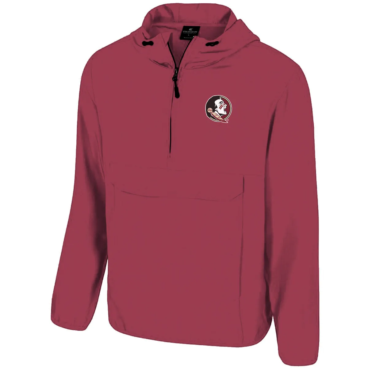 Colosseum Men's Seminole Logo Anorak Windbreaker Jacket - Garnet