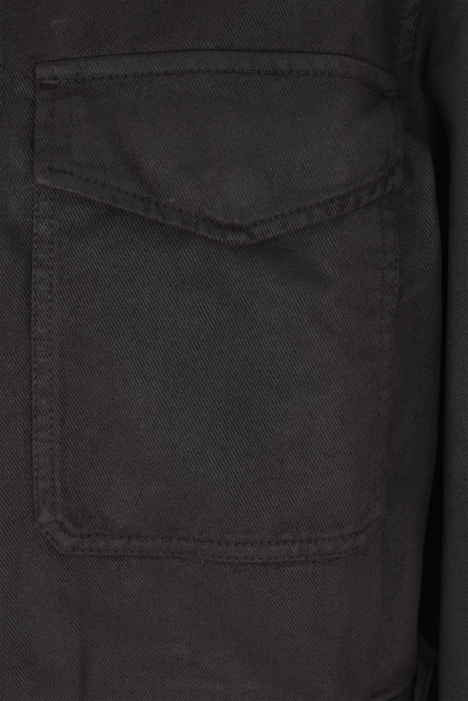 cropped jacket in coated denim