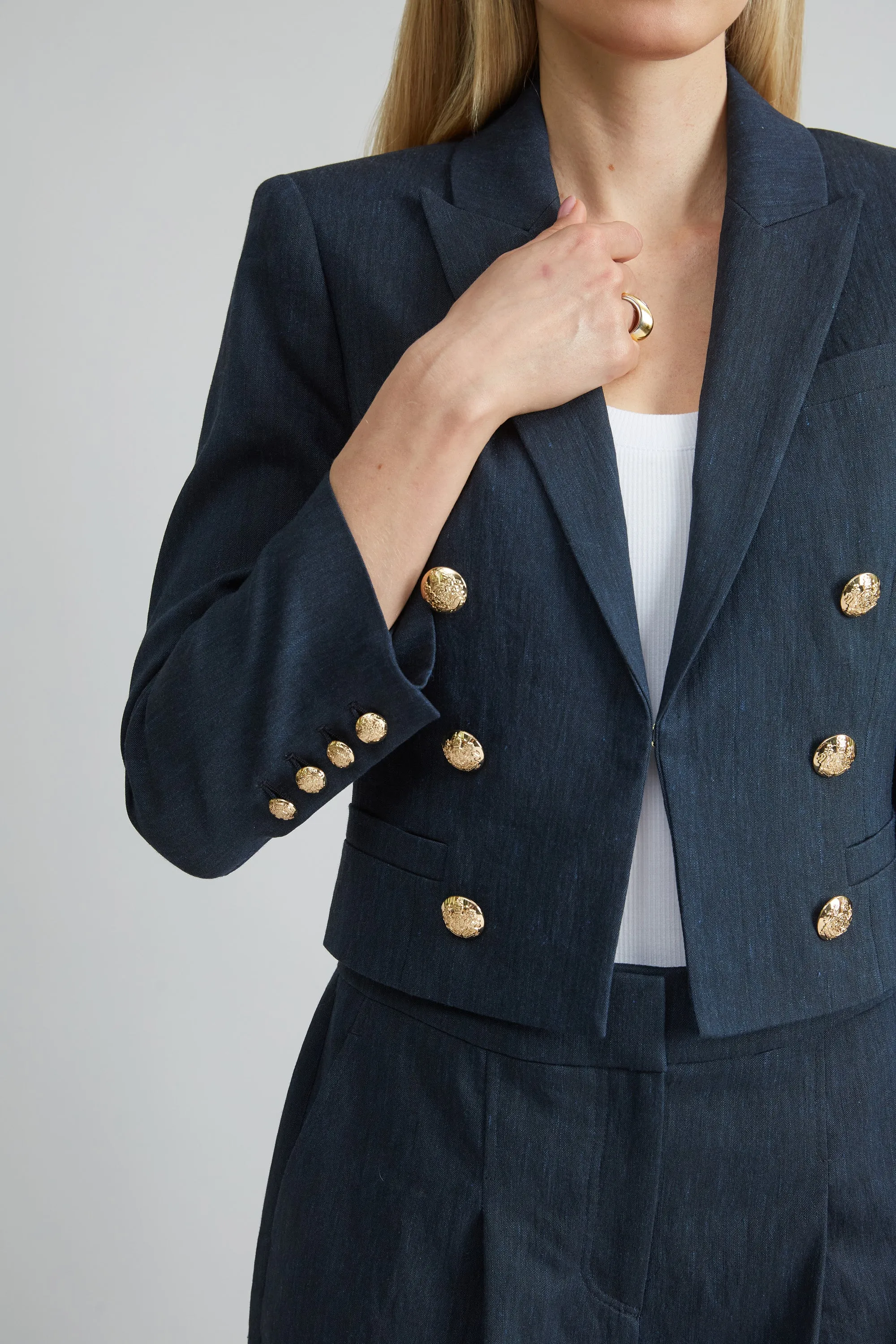Cropped Linen Jacket