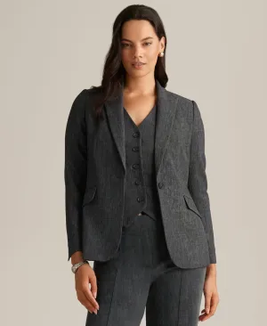 Crossdye Stretch One Button Jacket  - Sale