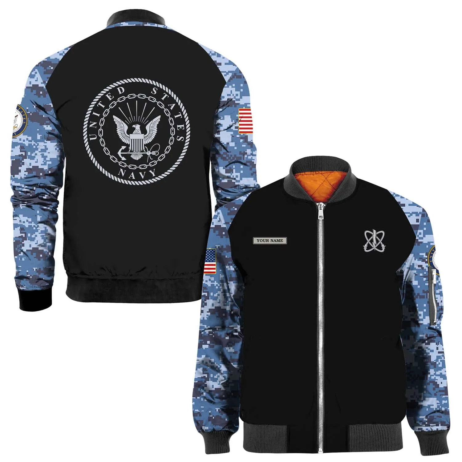 Custom 3D All Over Prints Bomber Jacket, Personalized Name And Ranks, Military Camo