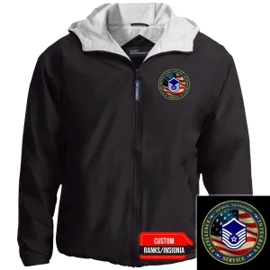 Custom US Air Force Ranks/Insignia Military Mottos, Core Values Print On Left Chest Team Jacket