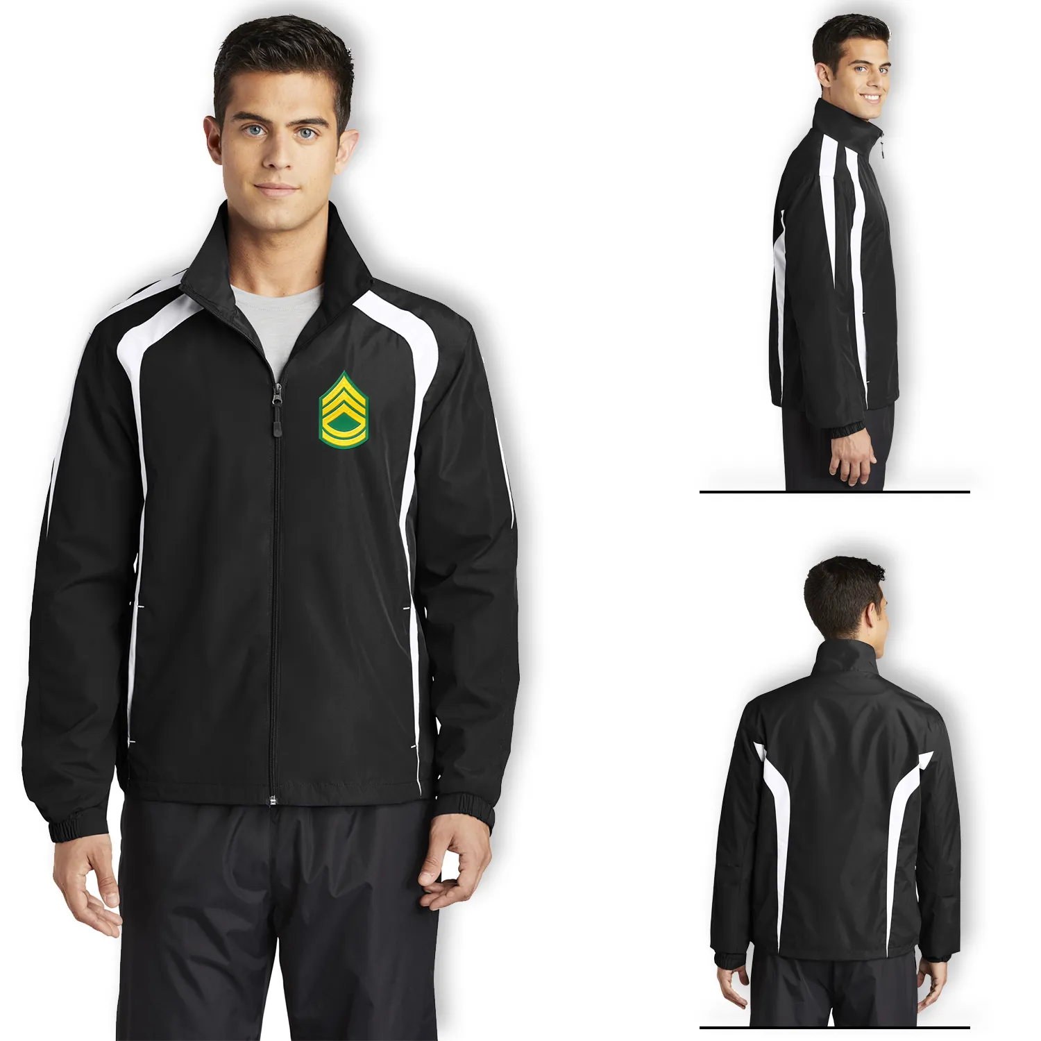 Custom US Army Ranks/Insignia Print On Left Chest Jersey-Lined Jacket
