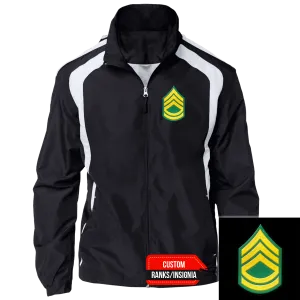 Custom US Army Ranks/Insignia Print On Left Chest Jersey-Lined Jacket