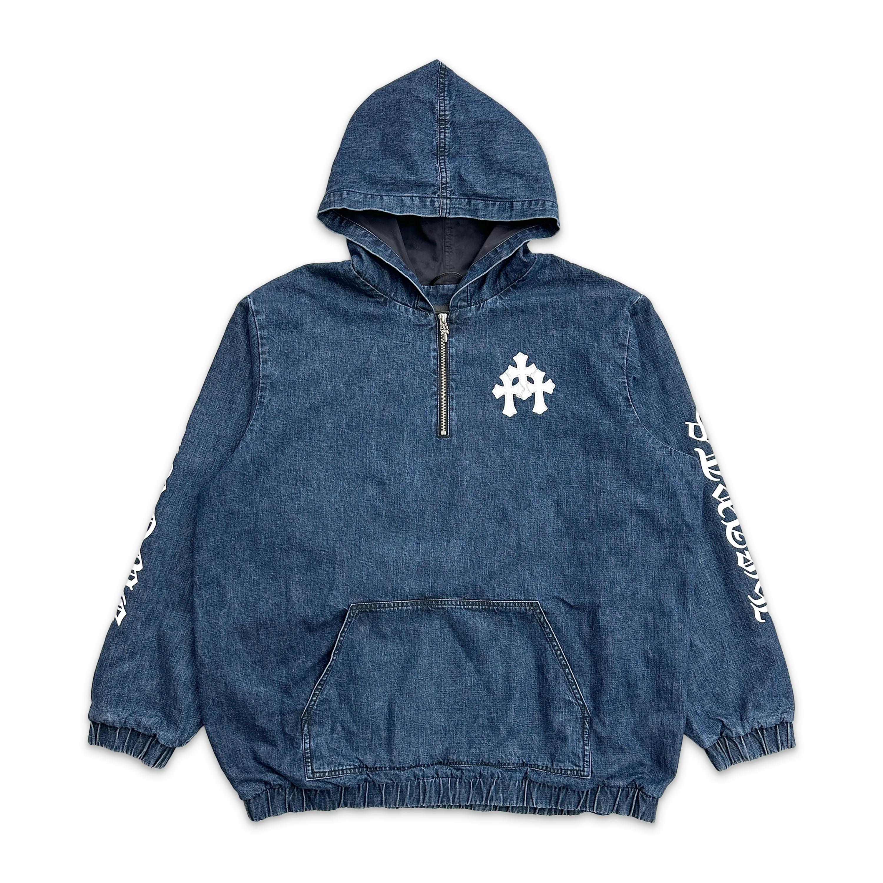 Denim Anorak Half Zip Jacket Indigo