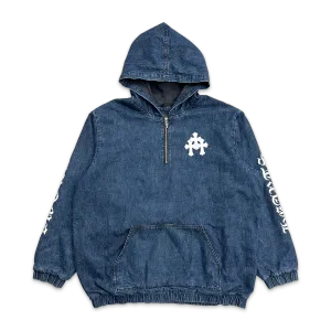Denim Anorak Half Zip Jacket Indigo