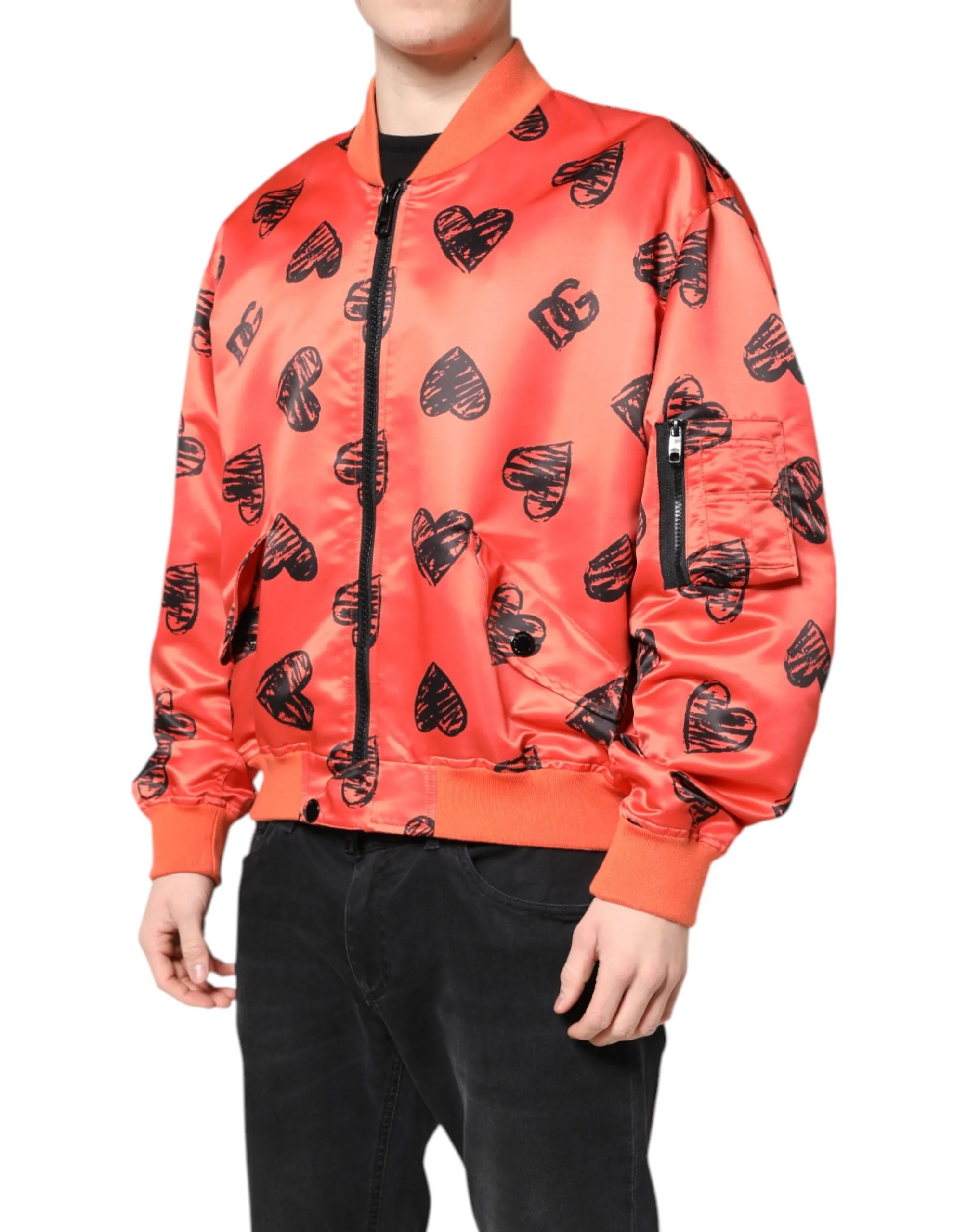 Dolce & Gabbana DG Heart Full Zip Men Bomber Men's Jacket (Pre-Owned)