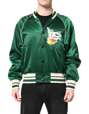 Dolce & Gabbana Floral DG Logo Full Zip Bomber Men's Jacket (Pre-Owned)