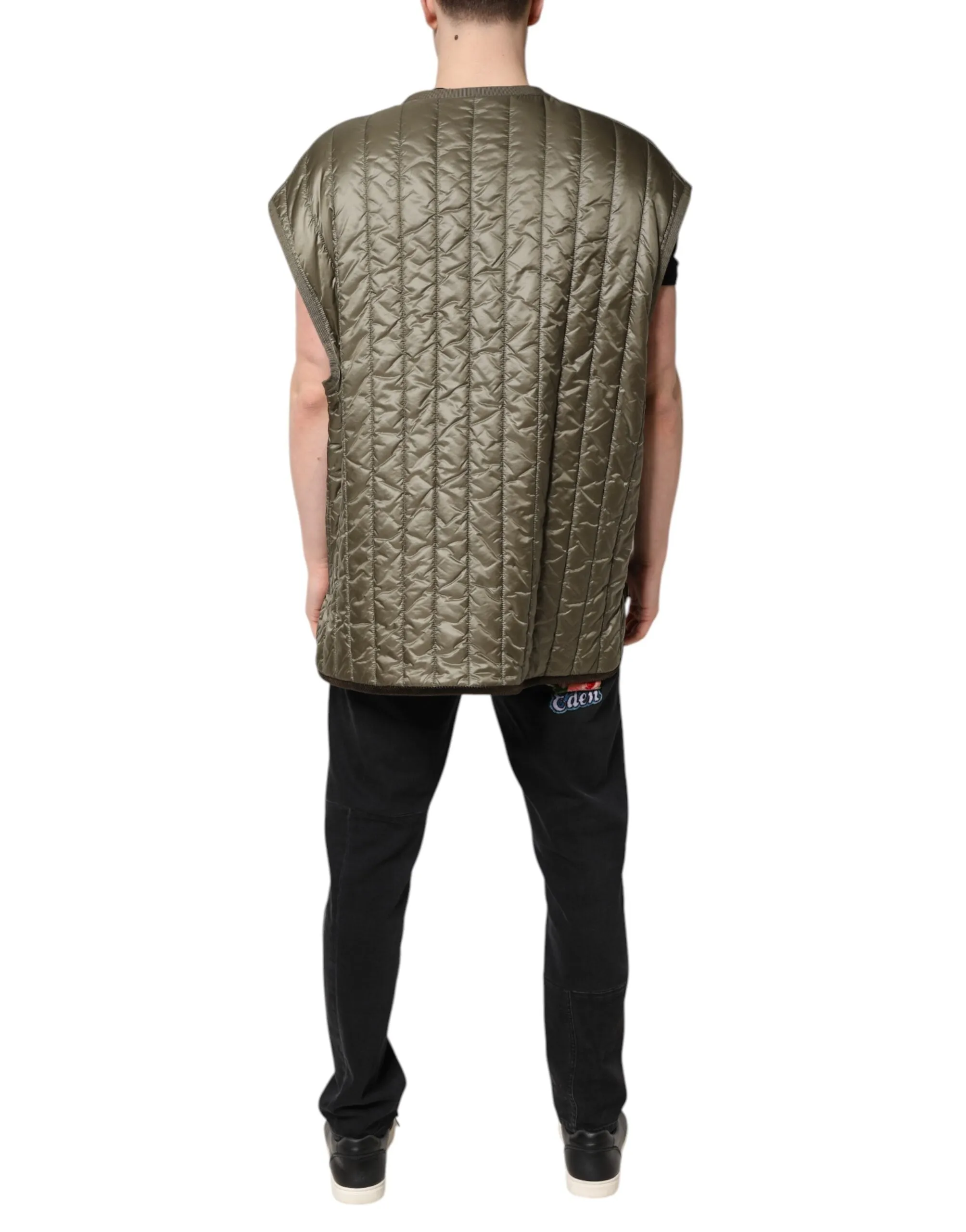 Dolce & Gabbana Logo Plaque Quilted Vest Men's Jacket