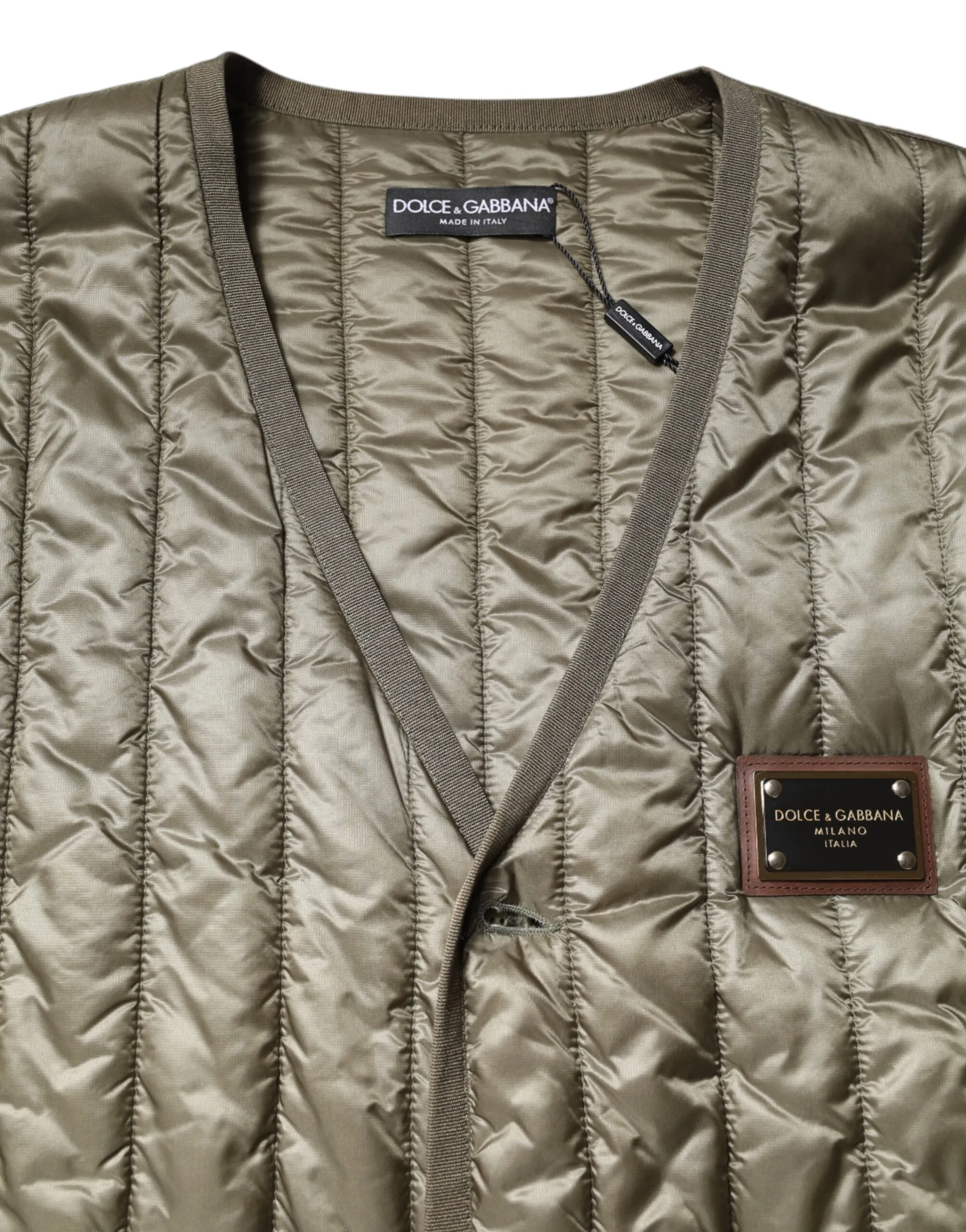Dolce & Gabbana Logo Plaque Quilted Vest Men's Jacket