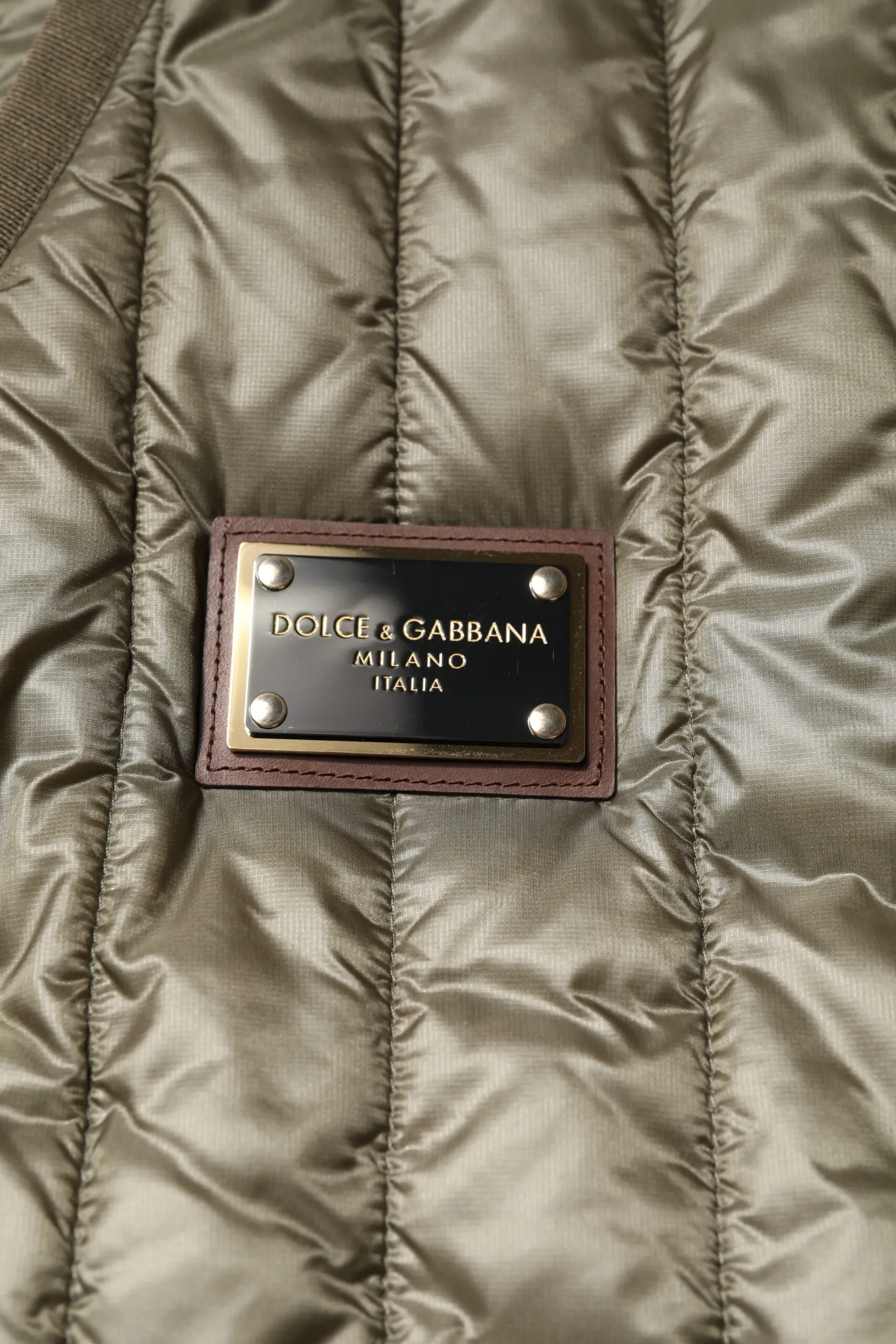 Dolce & Gabbana Logo Plaque Quilted Vest Men's Jacket