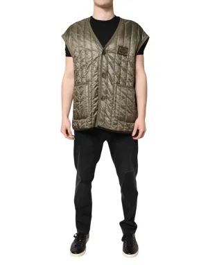 Dolce & Gabbana Logo Plaque Quilted Vest Men's Jacket