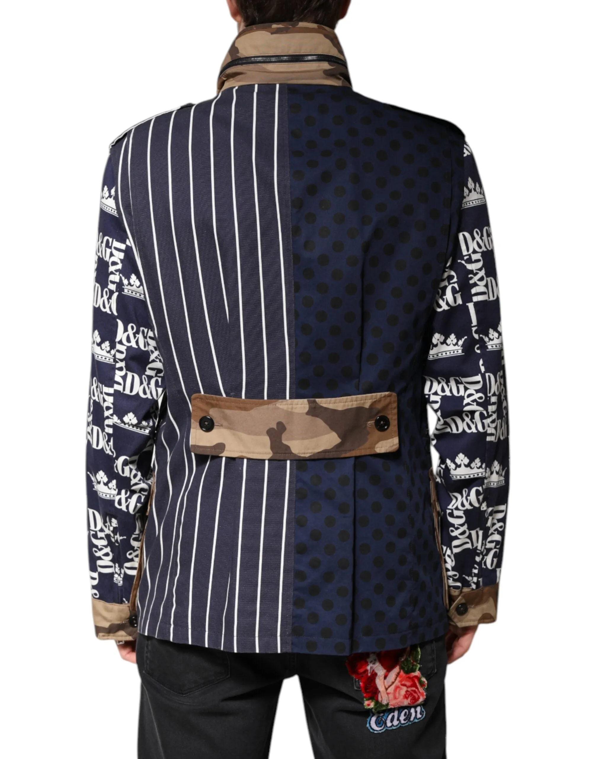 Dolce & Gabbana multi Cotton Logo Patchwork Coat Men's Jacket