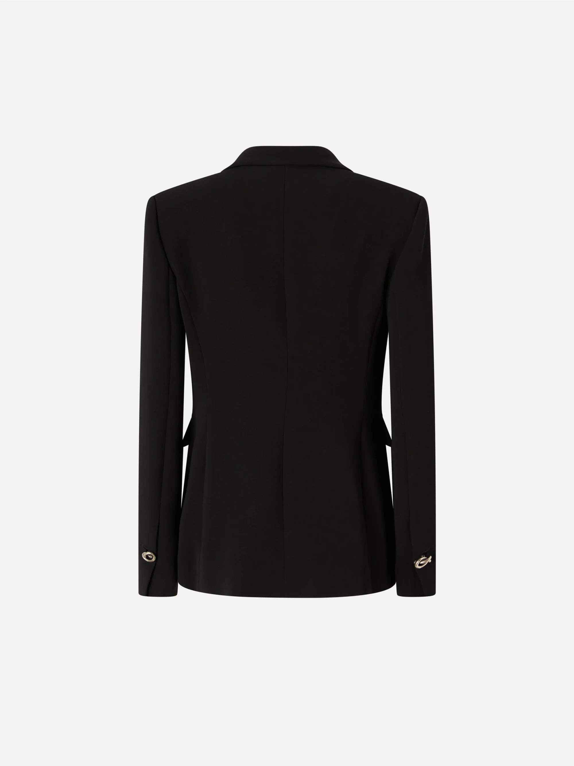 Double-Breasted Blazer in Black Technical Cady
