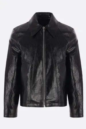 Duke full-zip jacket in faux leather