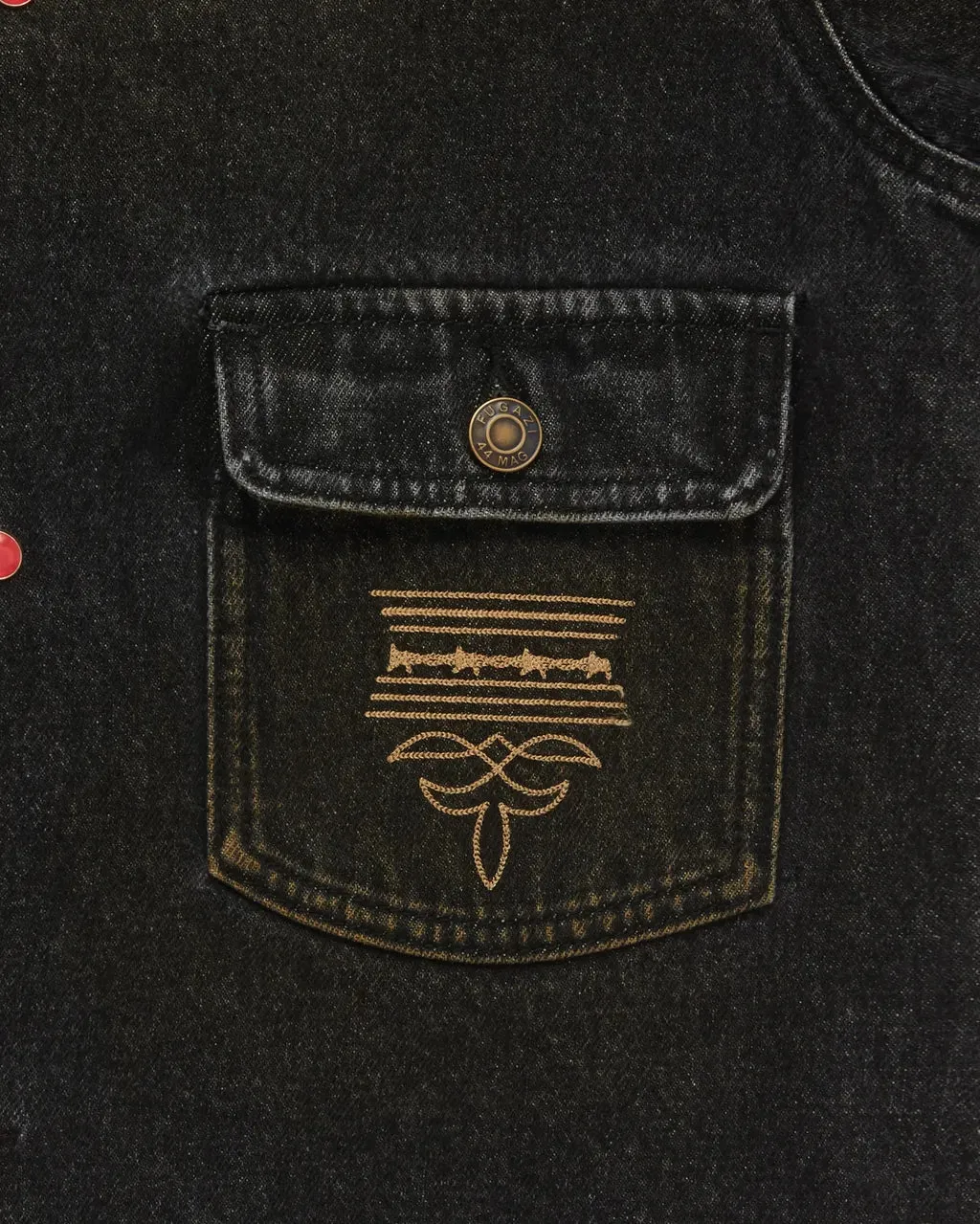 Fugazi Stone Rivet Denim Jacket Washed Black