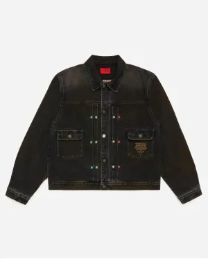 Fugazi Stone Rivet Denim Jacket Washed Black