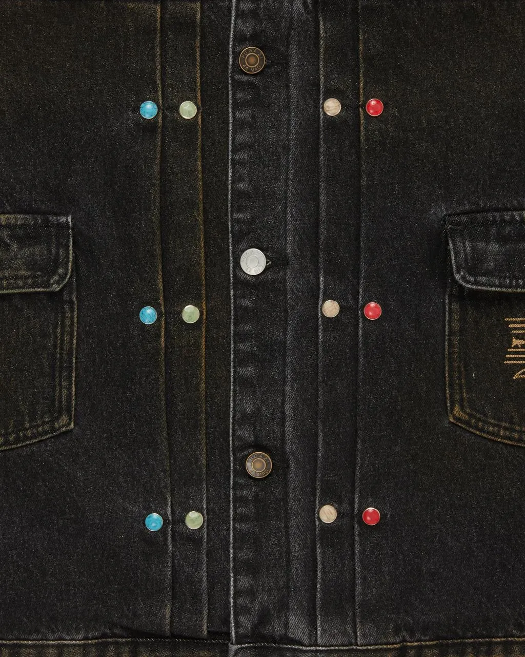 Fugazi Stone Rivet Denim Jacket Washed Black