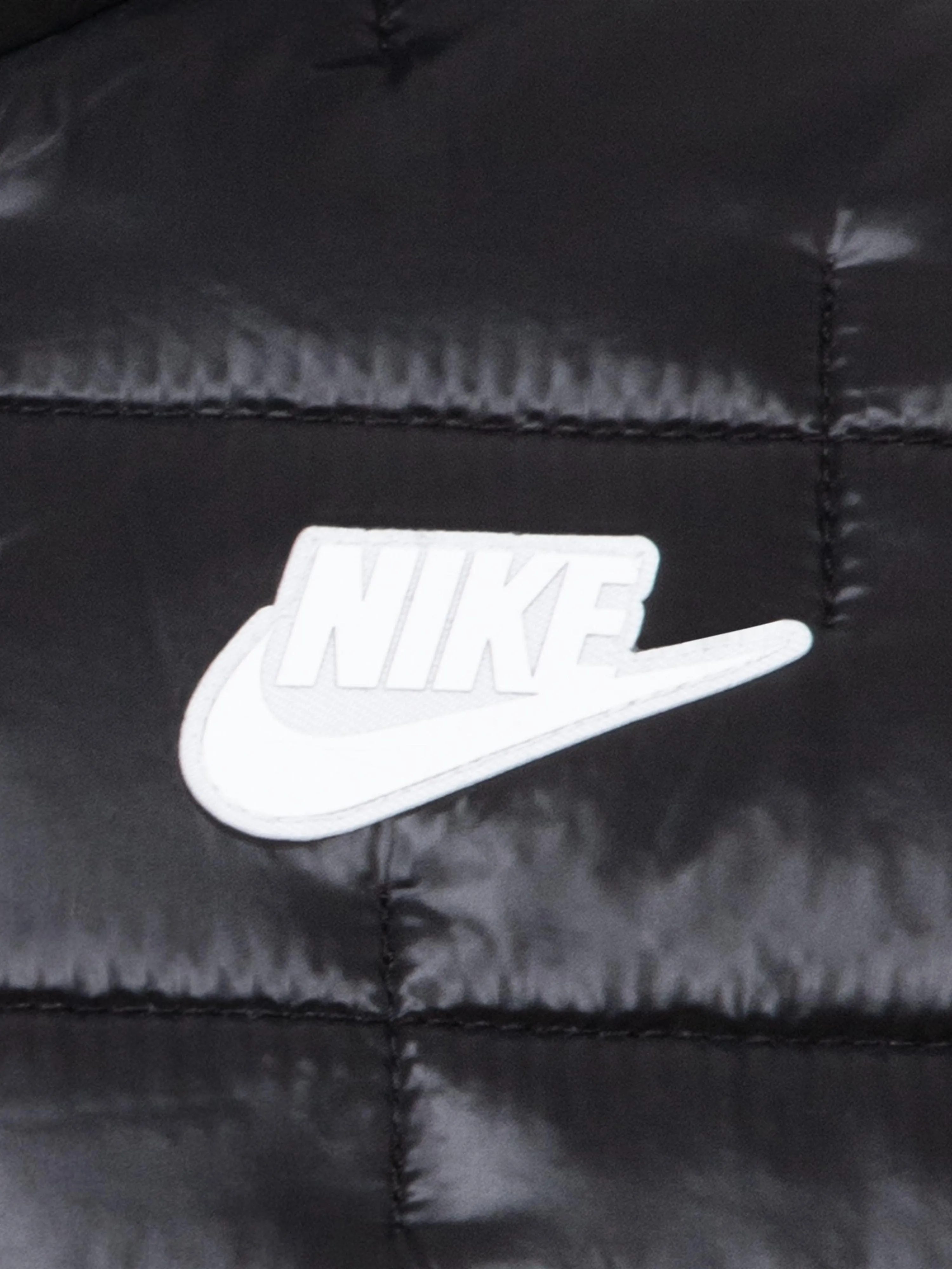 Girls Positive Quilted Jacket in Black