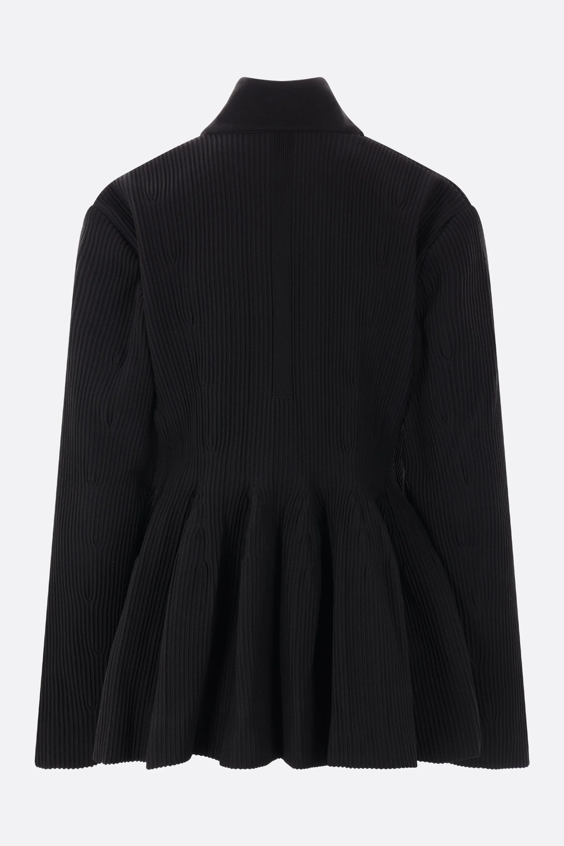 Hypha ribbed knit tailored flare jacket