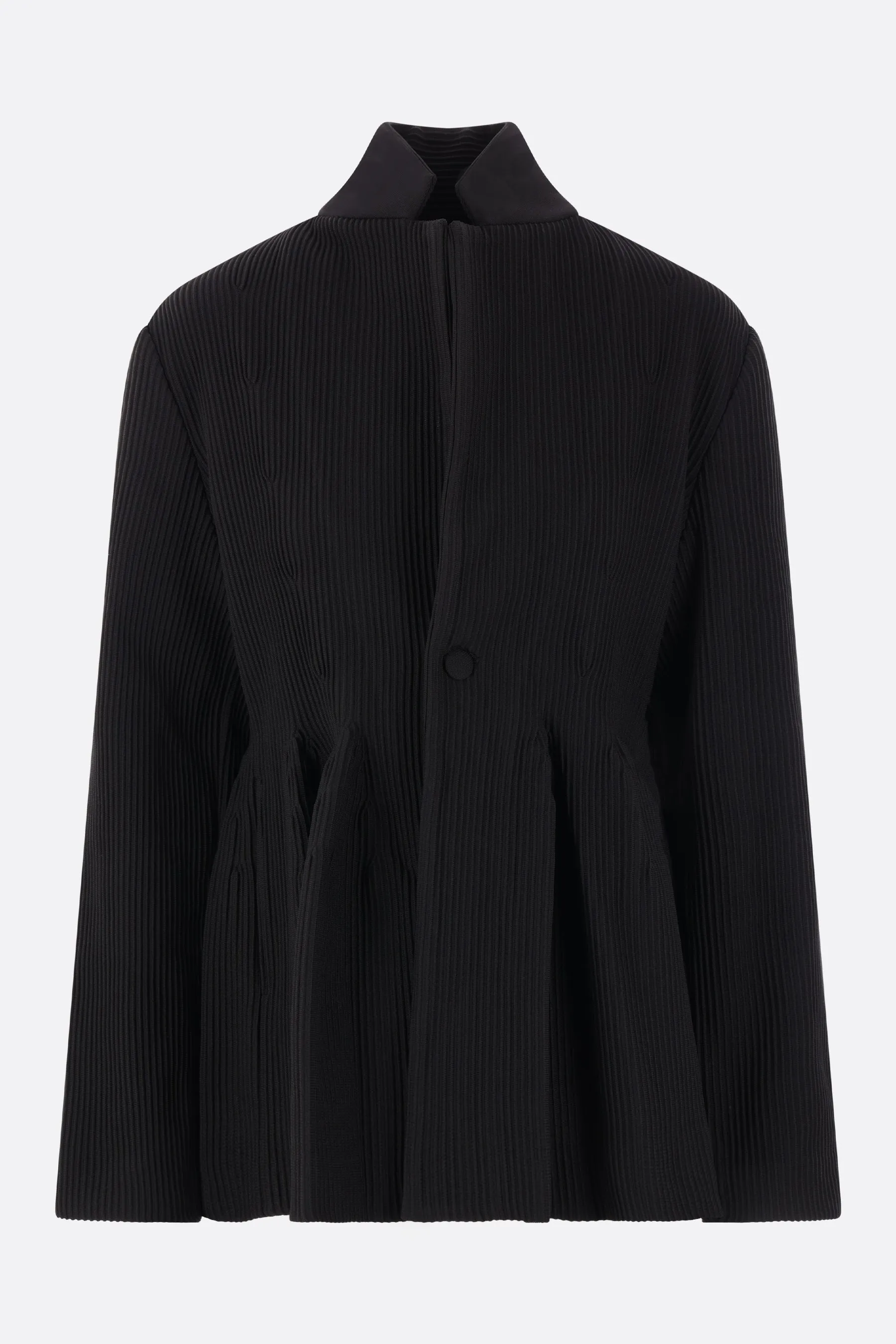 Hypha ribbed knit tailored flare jacket