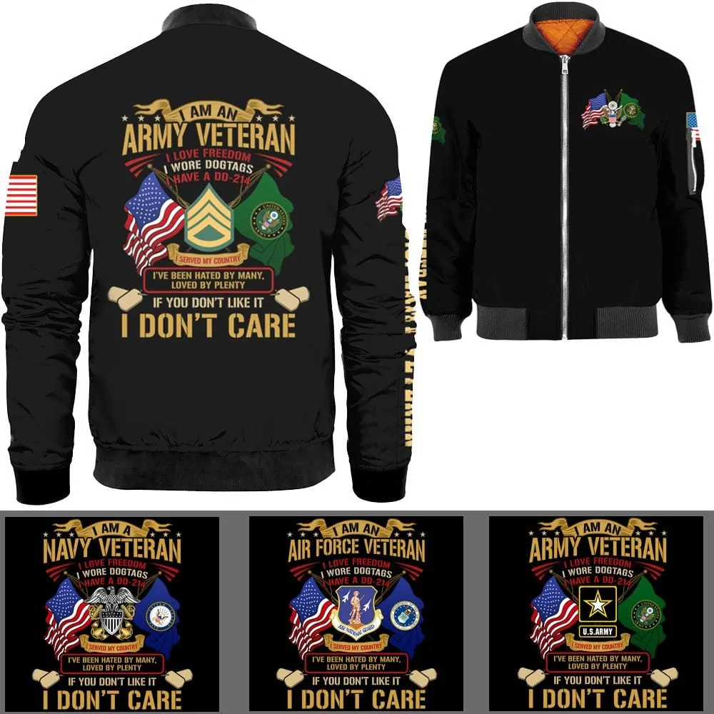 I Am A Veteran Bomber Jacket