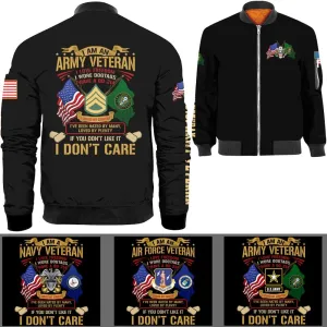 I Am A Veteran Bomber Jacket