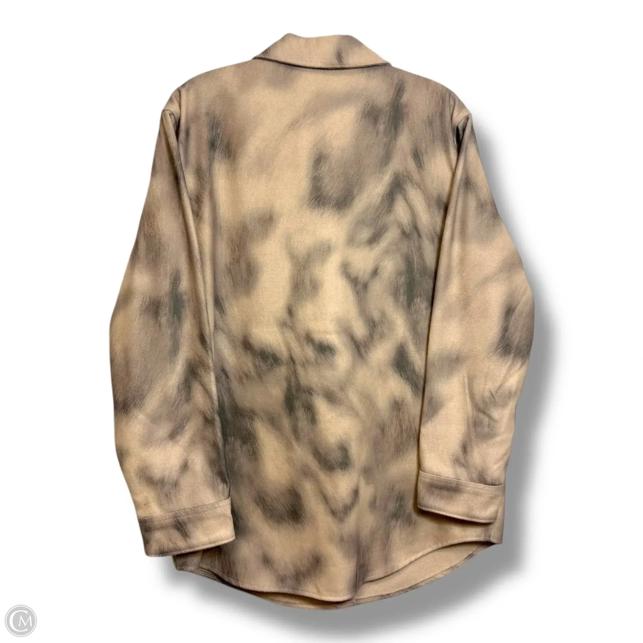 Jacket Shirt By Express Design Studio In Tan, Size: M