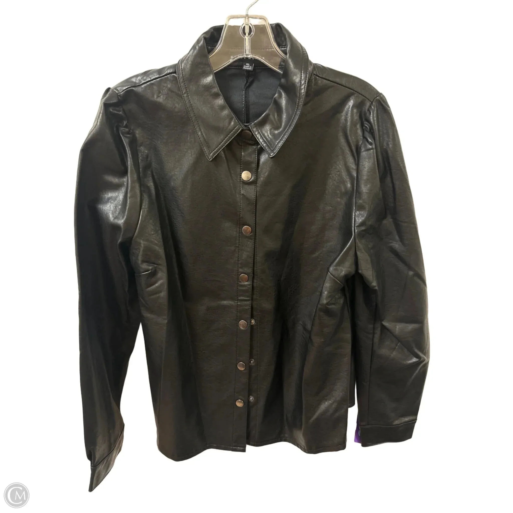Jacket Shirt By Haute Monde In Black, Size: Xl