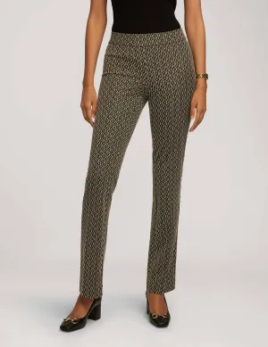 Knit Jacquard Pull On Waistband Bootleg Pant- Sale