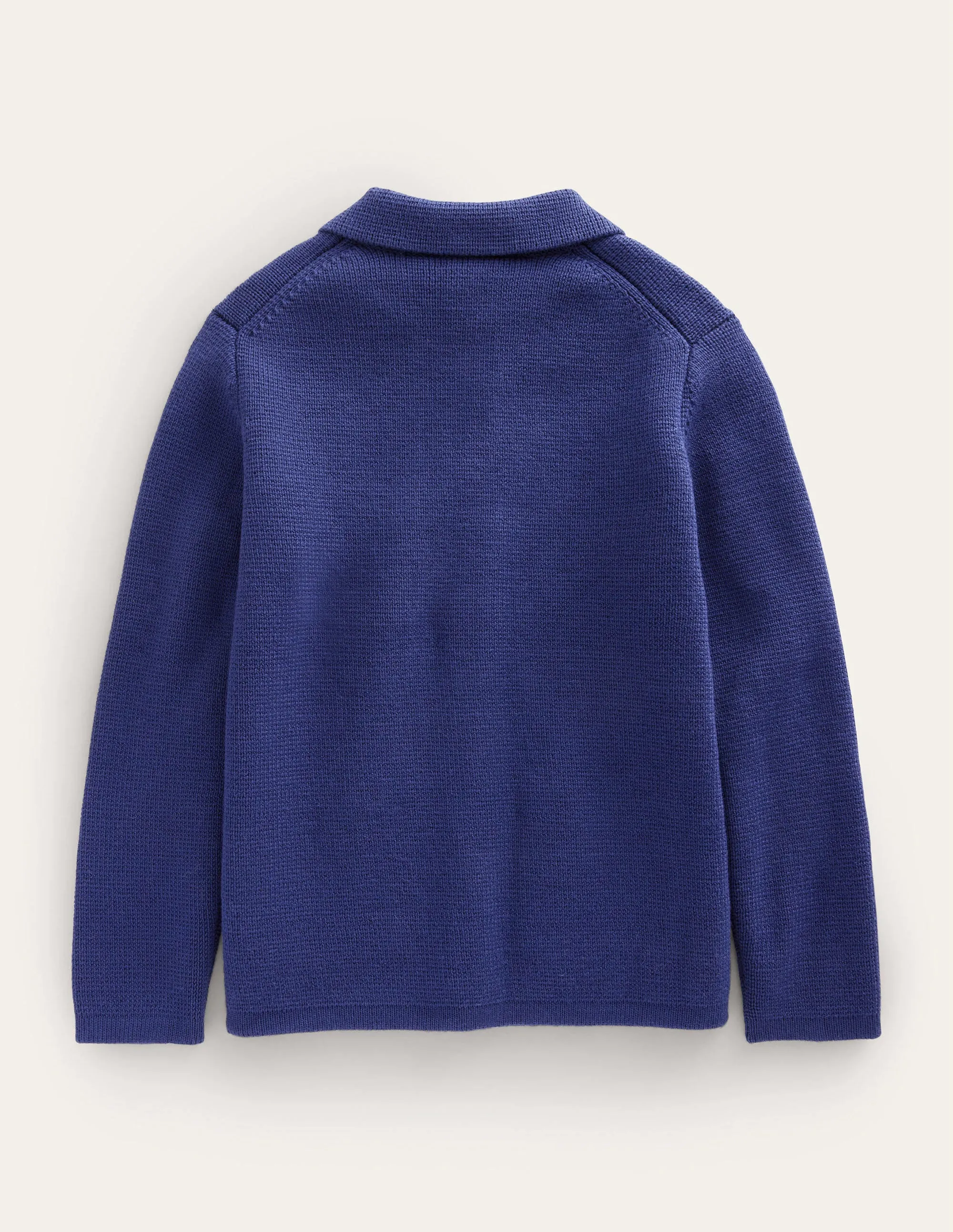 Knitted Button Through Jacket-College Navy
