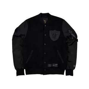 Las Vegas Raiders Alpha Industries x NFL MA-1 Black on Black Varsity Jacket