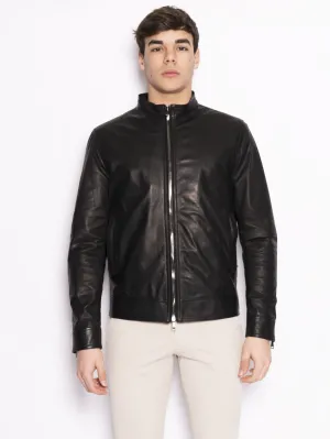 Leather biker jacket