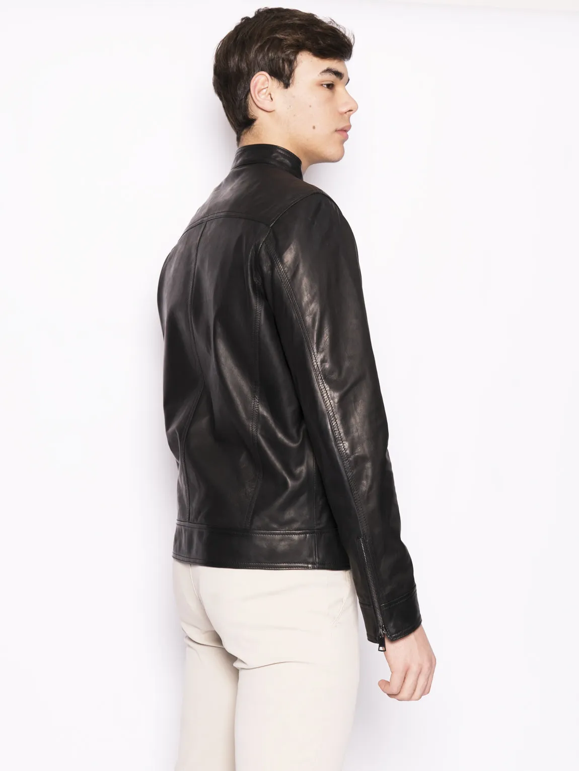 Leather biker jacket
