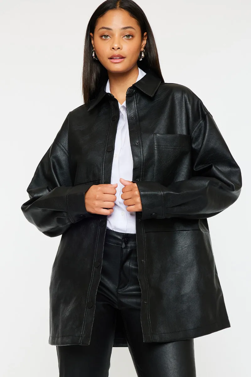 Margo Faux Leather Oversized Jacket